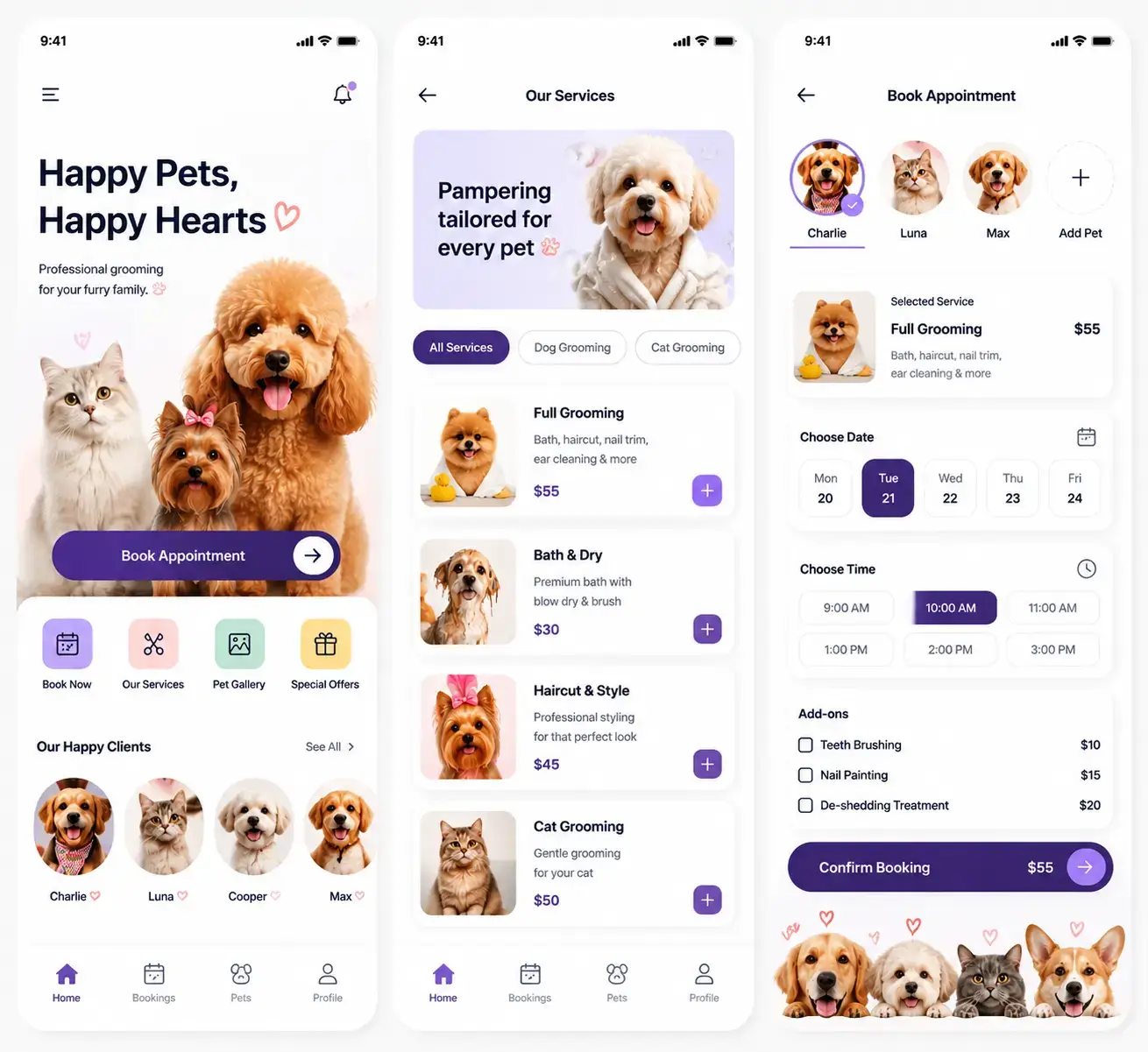 Elite mCommerce Pet Grooming App