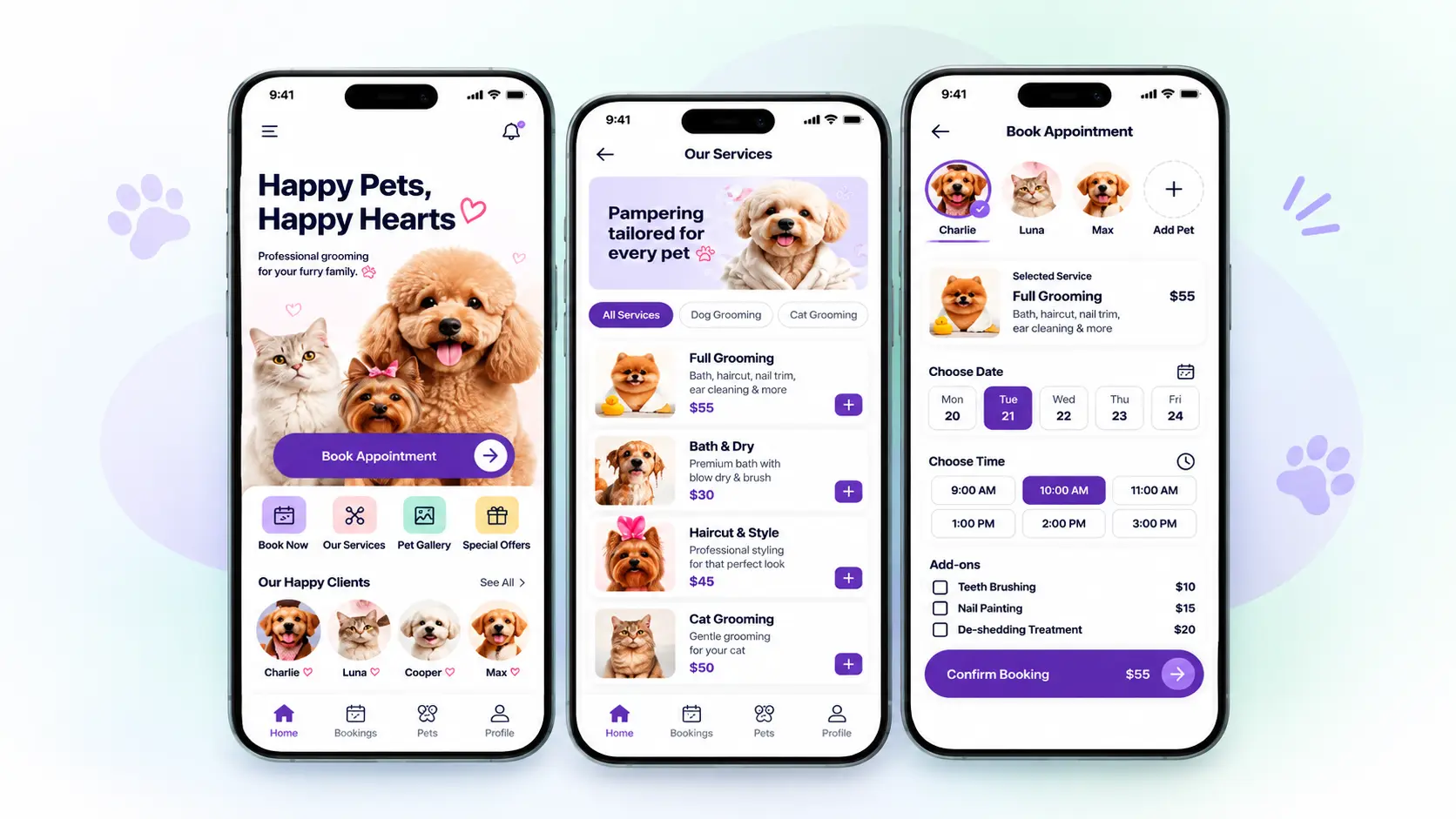 Elite mCommerce Pet Grooming App